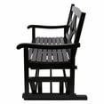 thumbnail image 3 of Shine Company Traditional Hardwood Patio Porch Glider Bench in Black, 3 of 7