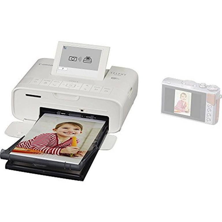 Canon SELPHY CP1300 Wireless Color Compact Photo Printer (White) Bundle  with Canon KP-108IN Color Ink and Paper Set & K&M Cleaning Cloth