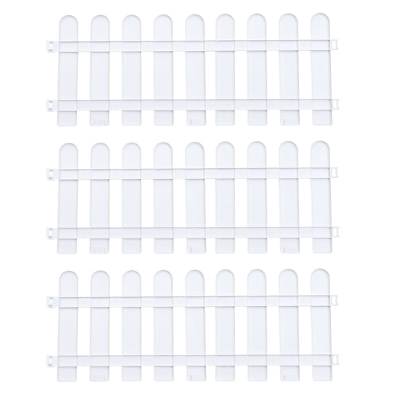 Raindrops Garden Fence Decor Plastic White For Event Organizers Outdoor Use 5Pcs 19.7X7.9X0.8In