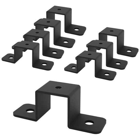 VANROUG 8 Pcs Square Tube Strap Clamp, 1"x1" Strap Post Ties, Black Deck Fence Post Tie Bracket U-Shaped Pipe Clamp Bracket