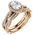 thumbnail image 4 of Pompeii 1 1/2 Ct Oval Halo Diamond Infinity Engagement Wedding Ring 14k Rose Gold, 4 of 4
