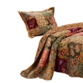 thumbnail image 4 of Kamet 2 Piece Fabric Twin Size Bedspread Set with Floral Prints, Multicolor- Saltoro Sherpi, 4 of 6
