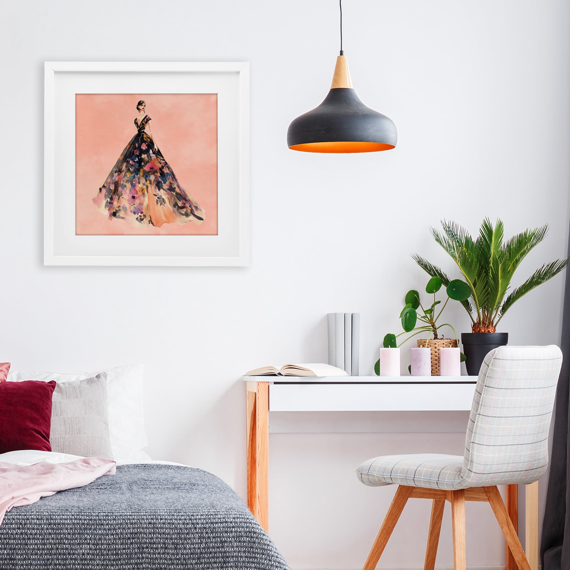 Stupell Industries Rose Gold Night White Framed Print Under Glass, design by Svetlana Aleynikova