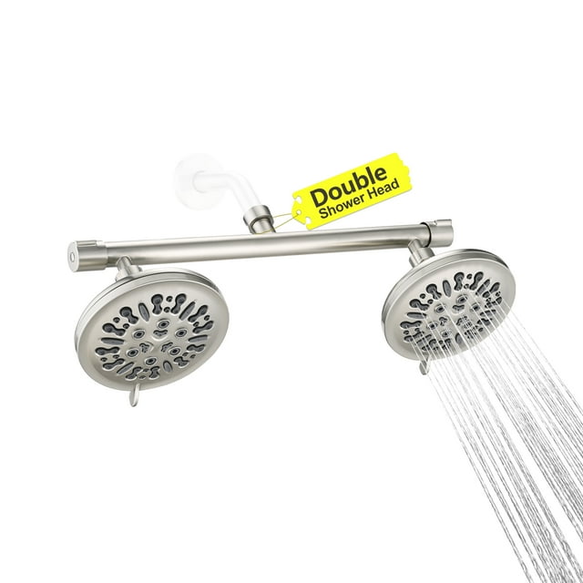 Cerypsa Double Shower Head with Builtin Valve, High Pressure 8 Setting