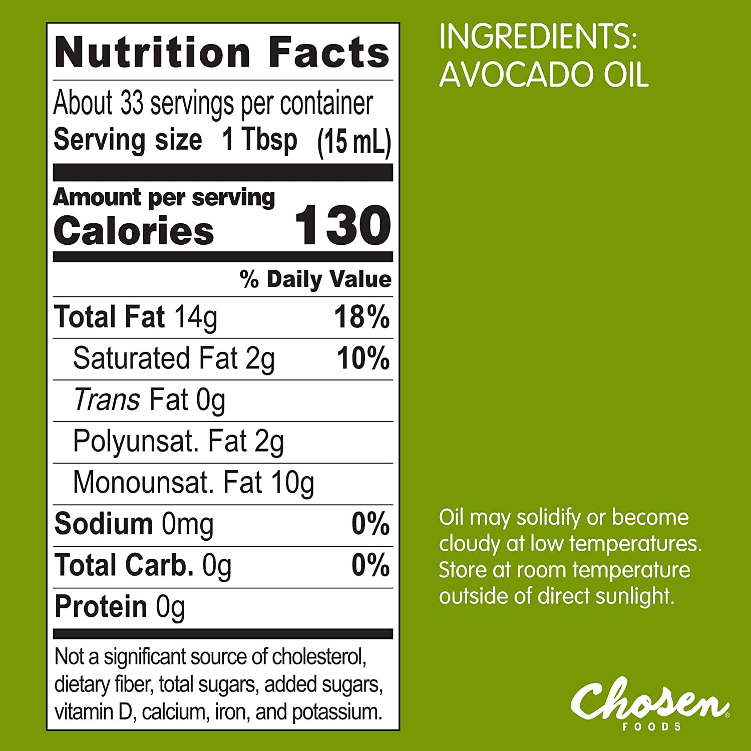 Pack of 6, Chosen Foods 100% Pure Avocado Oil, 500 ml