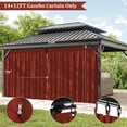 thumbnail image 3 of Pakunoda 13' X 6.5' Gazebo Universal Replacement Privacy 4-Panel Curtains, Waterproof Outdoor Curtains Terrared Sidewall with Zipper for Patio Garden Backyard 12' X 14' Gazebo, Curtain Only, 3 of 8