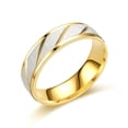 thumbnail image 1 of Anillo de promesa de 4/6 mm de oro de 18 quilates a rayas de acero inoxidable para hombres y mujeres joyería de anillos de boda para parejas de acero de titanio, 1 of 4