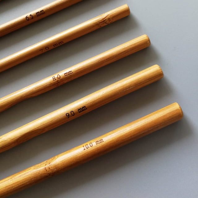 maskred Bamboo Hook Handle Crochet Weave Needle Multipurpose Long-lasting Simple Operation No Burrs Workmanship Practical As shown 5Set