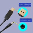 thumbnail image 2 of 5.5x2.5mm Cable de alimentación convertidor elevador Qc3.0 Usb a 12v 1.5a para cámara de altavoz enrutador, 2 of 5