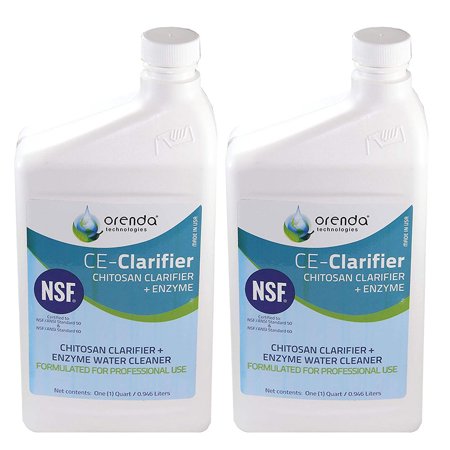 Orenda Technologies CE Clarifier, Chitosan Plus Enzyme, All Natural Swimming Pool Cleaner,1 Quart - 2 Pack ORE-50-140-2