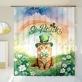 thumbnail image 3 of Happy St. Patrick’s Day Maine Coon with Green Hat Shamrocks Rainbow Shower Curtain Cat Lover Kitten Owner Gifts Waterproof Bathroom Bathtub Curtain - 03007, 3 of 5