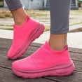thumbnail image 2 of Domzle Womens Mens Slip on Walking Shoes Comfort Lightweight Casual Sneakers Non-Slip Breathable Work Shoes Mesh Sport Casual Fashion Running Sneakers Hot Pink, 2 of 7