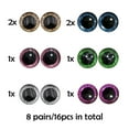 thumbnail image 6 of MAGIMODAC 16 Pcs 6 Color Plastic Safety Eyes 9mm 12mm 14mm 16mm 18mm 20mm 25mm Premium Round Eyes with Glitter Circle and Washers for Stuffed Doll Teddy Bear Puppet Toy Plush Animal DIY Craft Making, 6 of 6