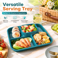 thumbnail image 6 of ABCISI Divided Plates for Adults, Reusable 4-Compartment Portion Control Dinner Plates, Unbreakable Plastic Meal Prep Trays for Home, Camping and Parties, 4 Pcs, 6 of 8