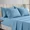 blue, variant on Huba Homes 1800 Series 6 Piece Bed Sheet Set Soft Deep Pocket queen vanilla