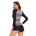 thumbnail image 4 of Women Rash Guard Long Sleeve Swimsuits UV UPF 50+ Two Piece Swim Shirt Bathing Suit with Built in Bra -2XL, 4 of 6