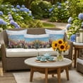 thumbnail image 6 of Outdoor Pillow Cover Spring Flowers Ocean Set of 2 Waterproof Throw Pillowcases Oil Painting Decorative Patio Furniture Pillows for Couch Garden Indoor & Outdoor Use, 6 of 9
