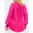 thumbnail image 2 of Blusa Eytino para mujer, talla grande, cuello en V, manga larga fruncida, 2 of 6