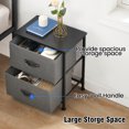 thumbnail image 2 of Drawer Dresser Nightstand, Wood Small Dresser End Table with 2 Fabric Bins Drawer, 2 of 6