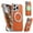 Orange, variant on for iPhone 15 Pro Magnetic Case with 360 Rotating Ring Kickstand & Wireless Charging Support, Compatible with MagSafe, Lychee Texture PU Leather Metal Fashion Protective Phone Case, Black