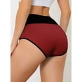 thumbnail image 2 of DARING DIVA Women's Tummy Control Color-Block Brief Panties XXL Burgundy, 2 of 6