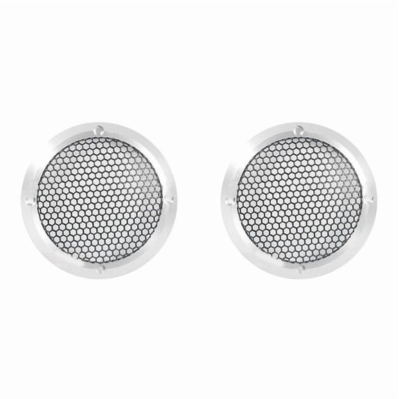 2X Aluminum Car Tweeter Speaker Grill Cover, 3.5 Inch, Full Metal Mesh Grille for Audio Enhancement Silver