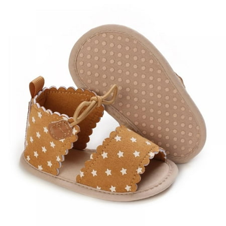 

AVAIL Infant Baby Girls Summer Sandals Anti-Slip Soft Sole with Flower Toddler First Walkers Crib Dress Shoes 0-18Months