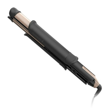 Remington FlexiStyle Curling Iron/Hair Straightener Multi-Styler, 2 Tools in 1, The Ultimate Space Saver.  Black/Gold.