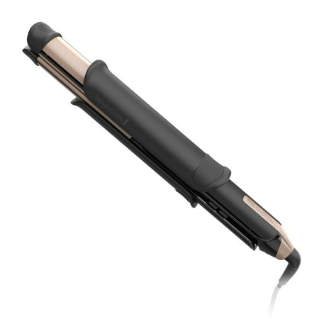 Remington FlexiStyle Curling Iron/Hair Straightener Multi-Styler, 2 Tools in 1, The Ultimate Space Saver. Black/Gold.