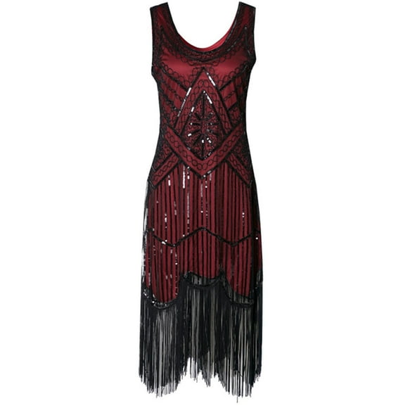 Pisexur Women's Sequin Dress 1920s Flapper Dress Short Sleeve Glitter Sequin Inspired Fringed Party Cocktail Dresses Evening Gown Wedding Guest Dresses