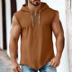 thumbnail image 2 of M Y M Camisa sin Mangas con Capucha Color Plano Clásico Cuarto Cremallera Deportes Casuales Color Sólido Superior para Hombres, 2 of 7
