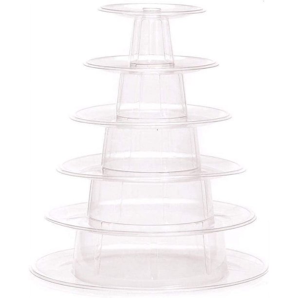 Soporte para tartas y postres Candora de 6 niveles con forma de torre de macarrones redonda para bodas y cumpleaños