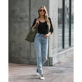 thumbnail image 5 of VAFFUL Womens Long Sleeve Shirts Scoop Mock Neck Fitted Ribbed Fall Tops, 5 of 5