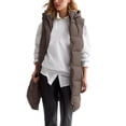 thumbnail image 2 of IMENGL Long puffer vest oversized quilted vest, Brown TG, Size M-2TG, 2 of 5