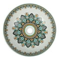 thumbnail image 4 of 16" Round Artistic Ceramic Vessel Sink – Glossy Above-Counter Basin with Hand-Inspired Printed Pattern, 4 of 10