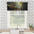 thumbnail image 3 of Deer Curtains Valances for Home Decor Green Misty Forest Flowers Rustic Wildlife Moose Elk Window Valance for Bedroom Bathroom Living Room Dining Room Valances Set 54 by 18 in, 1 Panel, 3 of 6