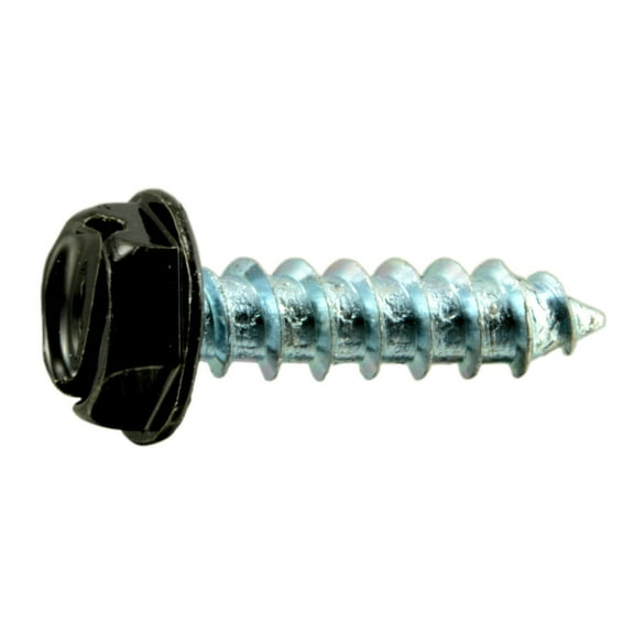 #10 x 3/4" Black Painted Slotted Hex Washer Head Sheet Metal Screws (30 pcs.)