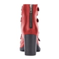 thumbnail image 5 of YDN Fashion Women's Open Peep Toe Sandal Boots High Chunky Block Heels Multiple Buckle Strao and Back Zipper Ankle Booties Dressy Casual Cutout Shoes Size 10.5 Red, 5 of 5