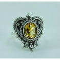 thumbnail image 4 of Navya Craft Citrine Oval Sterling Silver Handmade Yellow Gemstone Statement Women Ring Size 8.5, 4 of 7
