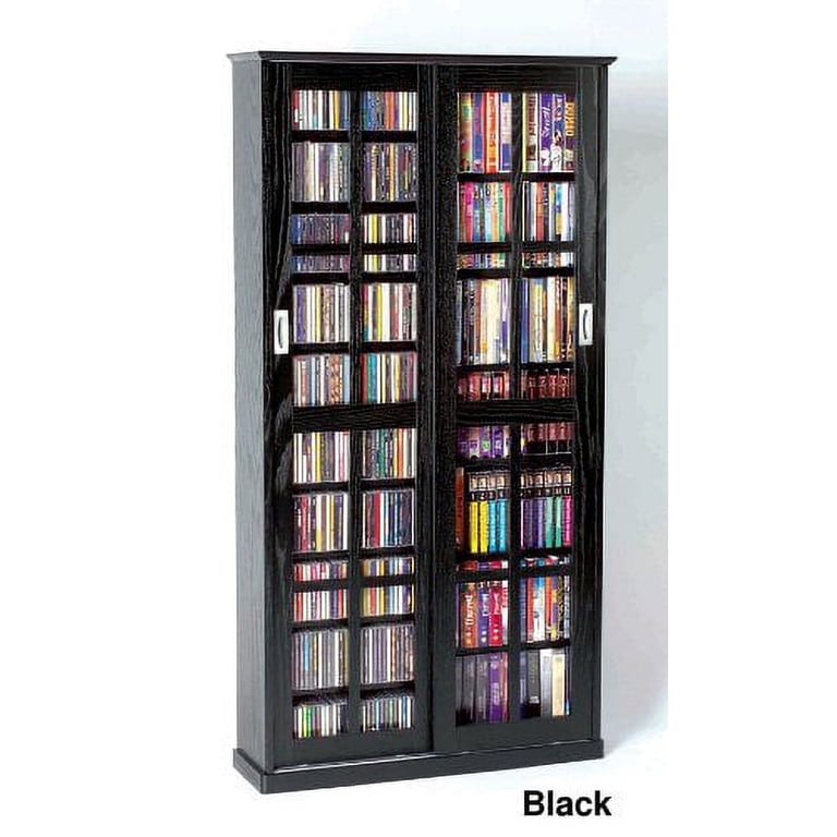 Leslie Dame Mission Multimedia DVD/CD Storage Cabinet with Sliding
