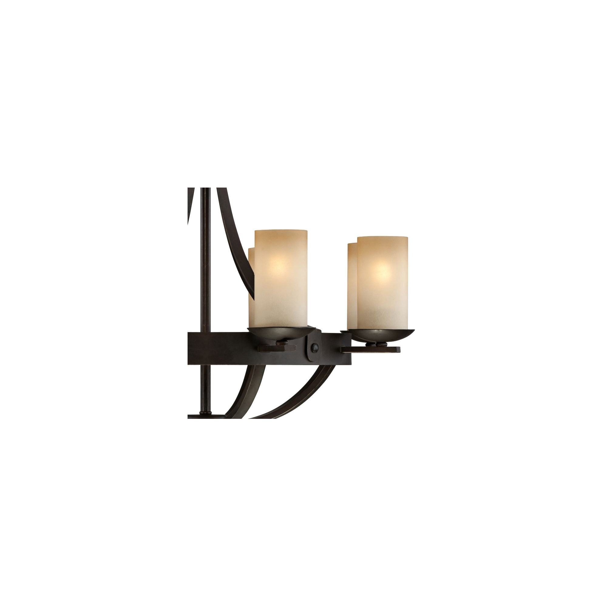 Franklin Iron Works Sperry Bronze Chandelier 28" Wide Rustic Farmhouse Cylinder Scavo Glass Shade 8-Light Fixture for Dining Room House Kitchen Island