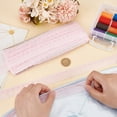 thumbnail image 3 of 15 Yards Cotton Lace Trim 1 inch Wide Pink Eyelet Lace Ribbon Floral Embroidery Lace Trim Wavy Edge Floral Cotton Lace Ribbon for Sewing Dresses Clothes Bag Pets Clothes DIY, 3 of 6