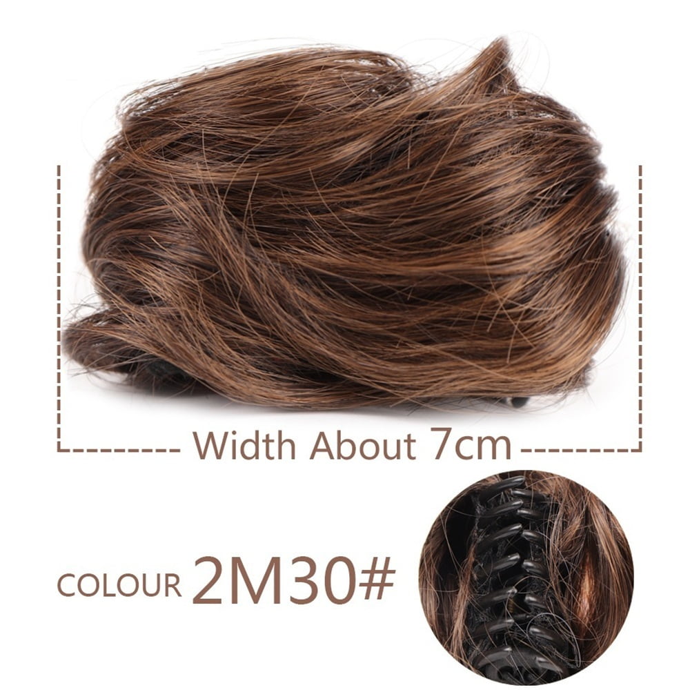 Space Buns Hair Pieces Synthetic Claw Clip in Mini Hair Scrunchies Extension