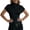 Black, variant on Womens Shirts Tops Mock Neck Cinched Waist Design Short Sleeve Spring Summer Woven Fabric Structured Silhouette Pullover Solid Color Lightweight Blouse Apparel Beige 2XL