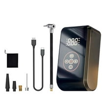 Tire Inflator Portable Air Compressor, 150 PSI Cordless Car Air Pump, 12V DC, Digital Pressure Gauge, LED Light, For Auto, Bike, Motorcycle, Ball