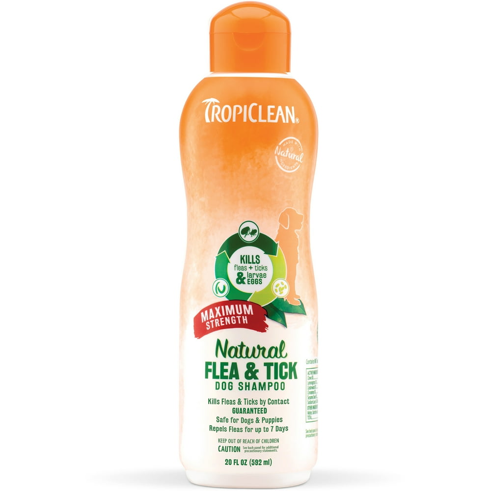 TropiClean Natural* Flea & Tick Maximum Strength Shampoo for Dogs, 20oz