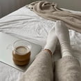 thumbnail image 5 of Zhuge 6 pares de calcetines de algodón para mujer, calcetines con puños con volantes, calcetines casuales con volantes (blancos), 5 of 5
