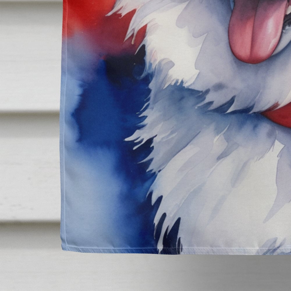 Samoyed Patriotic American House Flag 28 in x 40 in