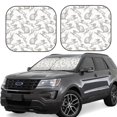 thumbnail image 6 of Kdxio Hand Drawn Rabbit Print 2-Piece Sun Shade Front Windshield - Foldable Car Front Window Sunshades for Most Sedans SUV Truck, 6 of 6