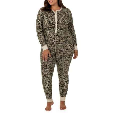Fit for Me by Fruit of the Loom Women's Plus Size Waffle Thermal Underwear Union Suit